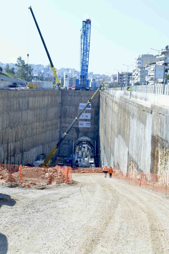 Επίσκεψη της πολιτικής ηγεσίας του Υπουργείου Υποδομών και Μεταφορών σε εργοτάξια κατασκευής της Γραμμής 4 του Μετρό της Αθήνας