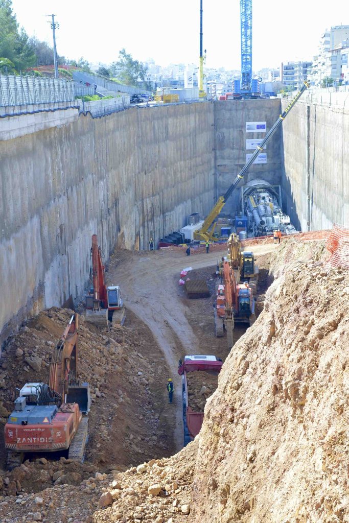 Επίσκεψη της πολιτικής ηγεσίας του Υπουργείου Υποδομών και Μεταφορών σε εργοτάξια κατασκευής της Γραμμής 4 του Μετρό της Αθήνας