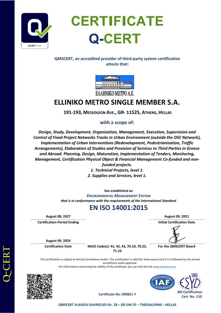 Certificate ISO 14001